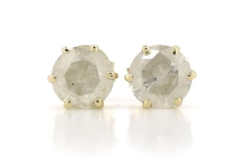 14K Yellow Gold, 1.26ct TDW Diamond, Stud Earrings.