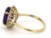 14K Yellow Gold, Amethyst and Diamond, Vintage Inspired Halo Ring. - 2