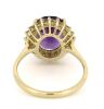 14K Yellow Gold, Amethyst and Diamond, Vintage Inspired Halo Ring. - 3