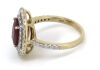 14K Yellow Gold, Ruby and Diamond ,Double Halo Ring - 2