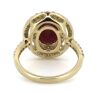 14K Yellow Gold, Ruby and Diamond ,Double Halo Ring - 3