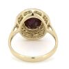 14K Yellow Gold, Ruby and Diamond, Double Halo Ring - 3
