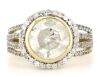 14K Yellow Gold and Diamond, Multi-Split Band Halo Ring