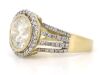 14K Yellow Gold and Diamond, Multi-Split Band Halo Ring - 2