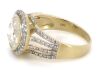 14K Yellow Gold and Diamond, Multi-Split Band Halo Ring - 3