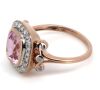 14K Rose/White Gold, Kunzite and Diamond, Halo Ring - 2