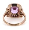 14K Rose/White Gold, Kunzite and Diamond, Halo Ring - 3