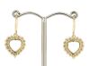 14K Yellow Gold, Aquamarine and Diamond, Heart Shaped Halo Drop Earrings - 3