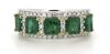 Platinum 950 Emerald and Diamond Ring