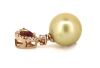 14K Rose Gold, Golden Cultured South Sea Pearl, Orange Sapphire and Diamond, Pendant - 2