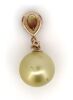 14K Rose Gold, Golden Cultured South Sea Pearl, Orange Sapphire and Diamond, Pendant - 4