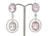 14K White Gold, Morganite and Diamond, Drop Earrings