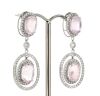 14K White Gold, Morganite and Diamond, Drop Earrings - 2