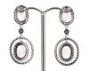 14K White Gold, Morganite and Diamond, Drop Earrings - 3