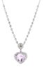 14K White Gold, Kunzite and Diamond, Drop Necklace