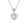 14K White Gold, Kunzite and Diamond, Drop Necklace - 2