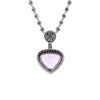 14K White Gold, Kunzite and Diamond, Drop Necklace - 4