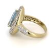 14K Yellow Gold Aquamarine and Diamond Cluster Ring - 2