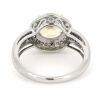 14K White Gold, Heliodor and Diamond, Antique Style Halo Ring - 3