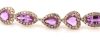 14K Rose Gold, Pink Sapphire and Diamond, Halo Bracelet - 2