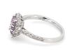 14K White Gold, Kunzite and Diamond, Ornate Halo Ring - 2