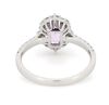 14K White Gold, Kunzite and Diamond, Ornate Halo Ring - 3