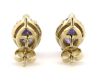 14K Yellow Gold, Tanzanite and Diamond, Marquise Halo Stud Earrings - 3