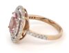 14K Rose Gold, Morganite and Diamond, Double Halo Ring - 2