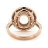 14K Rose Gold, Morganite and Diamond, Double Halo Ring - 3