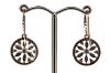 14K Rose Gold, Blue Sapphire and Diamond, Decorative Drop Earrings - 3