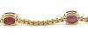 14K Yellow Gold, Ruby and Diamond, Bracelet - 4