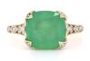 14K Yellow/White Gold, 4.17ct Colombian Emerald and Diamond, Cocktail Ring