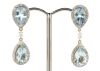 14K Yellow Gold, Aquamarine and Diamond, Drop Earrings