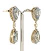 14K Yellow Gold, Aquamarine and Diamond, Drop Earrings - 2