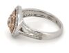 14K White & Rose Gold Pink Diamond Double Halo Ring - 2