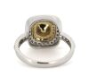 14K White & Yellow Gold Yellow Diamond Double Halo Ring - 3