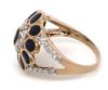 14K Rose Gold, Blue Sapphire and Diamond, Art Deco Inspired Ring - 2