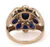 14K Rose Gold, Blue Sapphire and Diamond, Art Deco Inspired Ring - 3