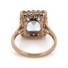 14K Rose Gold, Aquamarine and Diamond, Halo Ring - 3