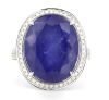 14K White Gold, 13.45ct Tanzanite and Diamond, Halo Ring