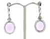 14K White Gold, Kunzite and Diamond, Halo Drop Earrings - 3