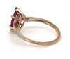 14K Rose Gold, Ruby and Diamond, Classic Dress Ring - 2