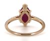 14K Rose Gold, Ruby and Diamond, Classic Dress Ring - 3