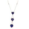 14K Rose Gold, Tanzanite and Diamond, Triple Heart Drop Pendant Necklace - 2