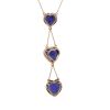 14K Rose Gold, Tanzanite and Diamond, Triple Heart Drop Pendant Necklace - 3