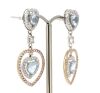 14K White/Yellow Gold, Aquamarine, Pink Sapphire and Diamond, Drop Earrings - 2