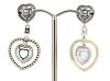 14K White/Yellow Gold, Aquamarine, Pink Sapphire and Diamond, Drop Earrings - 3