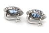 14K White Gold, Aquamarine and Diamond, Halo Stud Earrings - 2