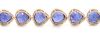 14K Rose Gold, Tanzanite and Diamond, Halo Bracelet - 4