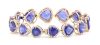 14K Rose Gold, Tanzanite and Diamond, Halo Bracelet - 5